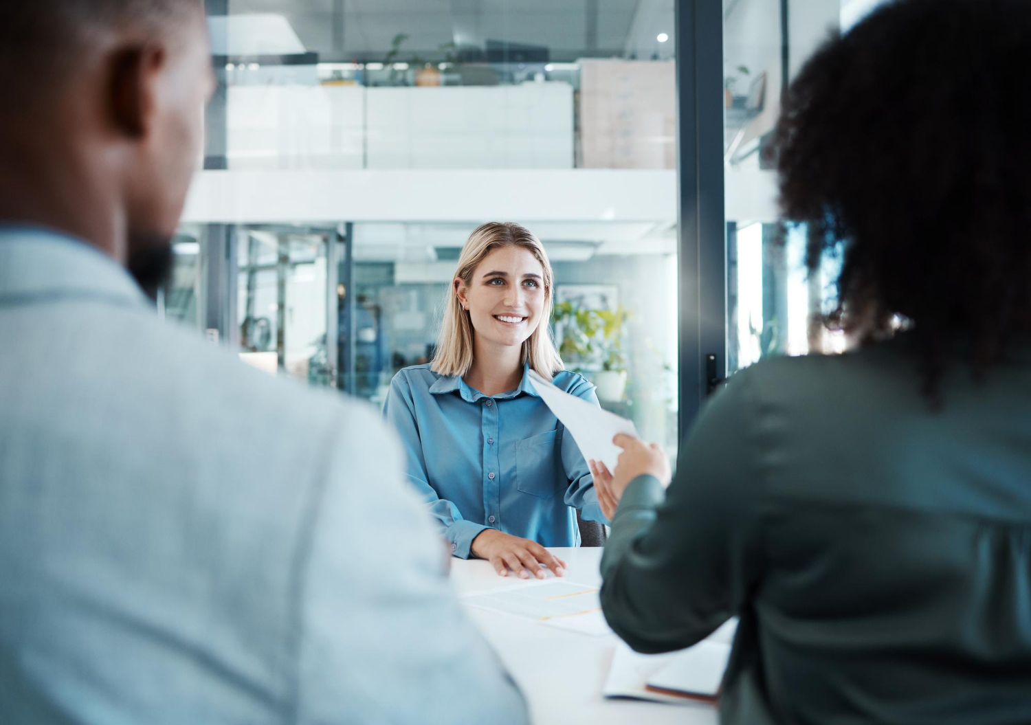 woman at a job interview